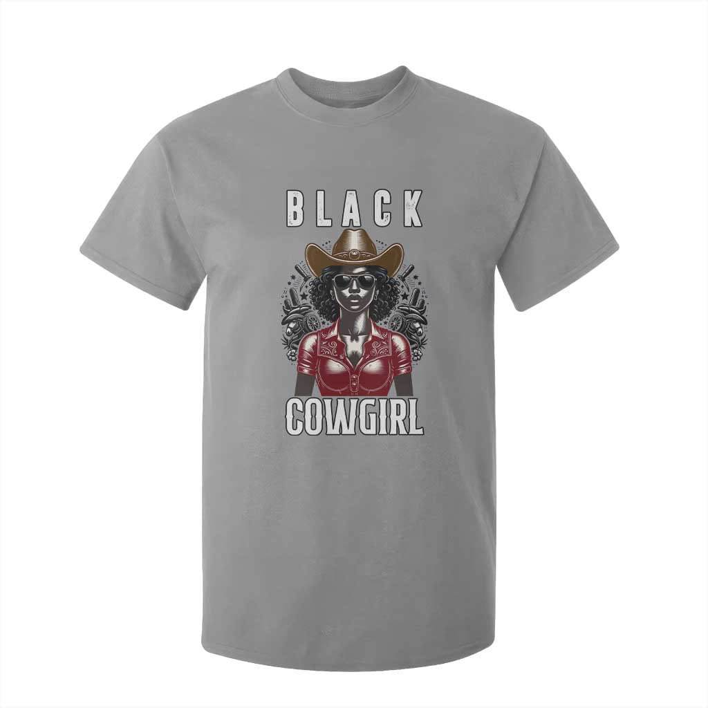 Black Cowgirl Rodeo T Shirt For Kid African American Western Country Texas TS14 Sport Gray Print Your Wear