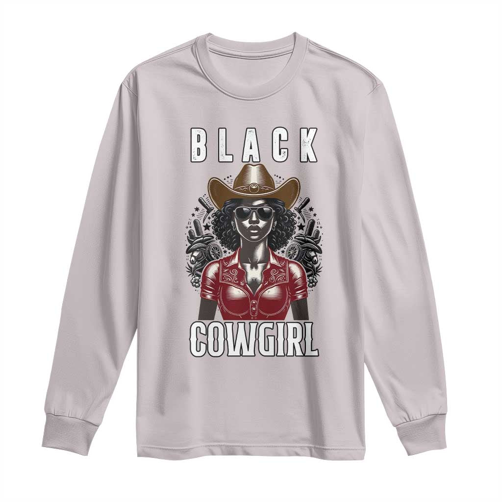 Black Cowgirl Rodeo Long Sleeve Shirt African American Western Country Texas TS14 Ice Gray Print Your Wear