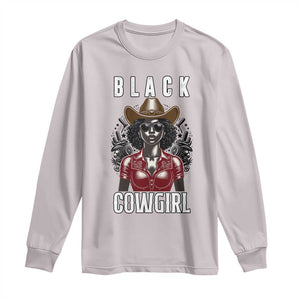 Black Cowgirl Rodeo Long Sleeve Shirt African American Western Country Texas TS14 Ice Gray Print Your Wear