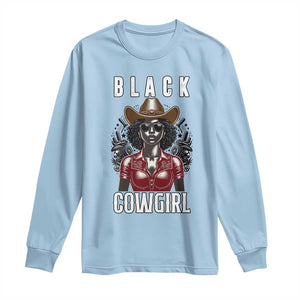 Black Cowgirl Rodeo Long Sleeve Shirt African American Western Country Texas TS14 Light Blue Print Your Wear