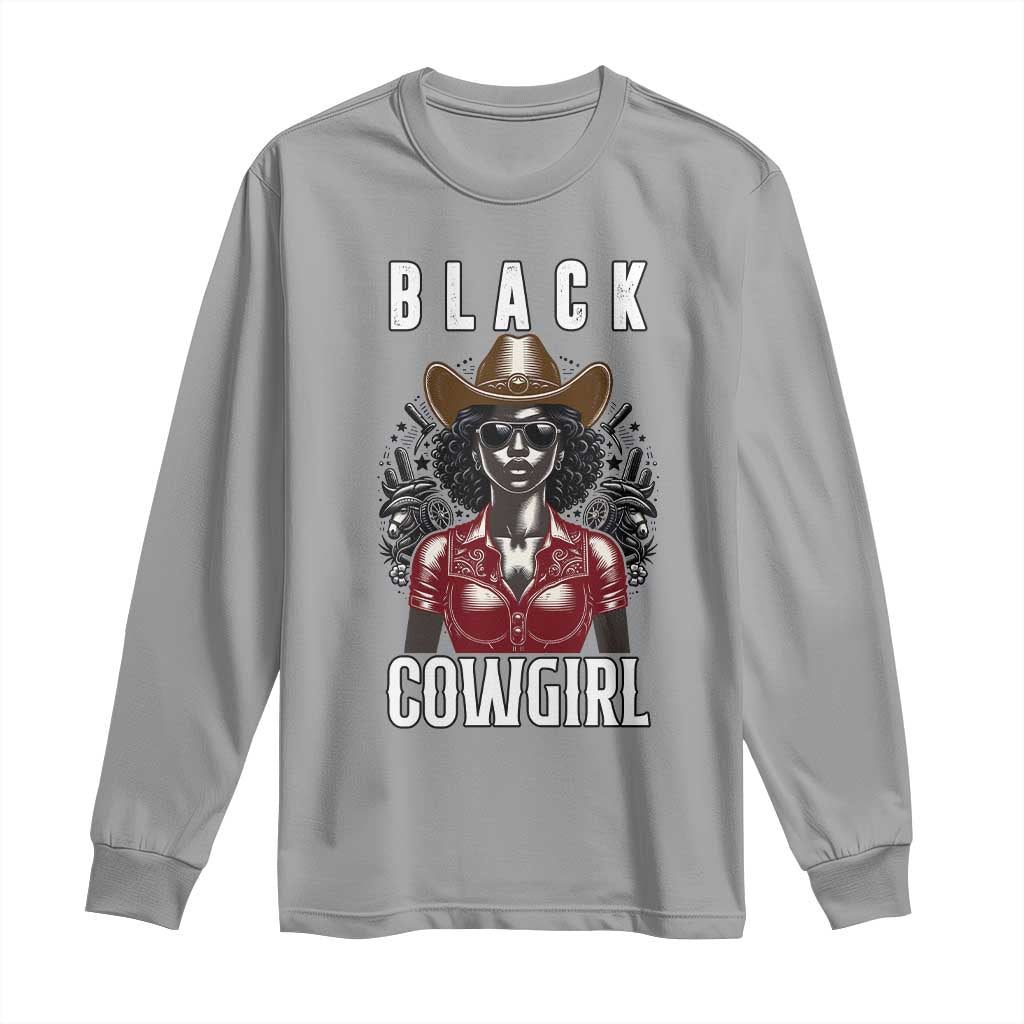 Black Cowgirl Rodeo Long Sleeve Shirt African American Western Country Texas TS14 Sport Gray Print Your Wear