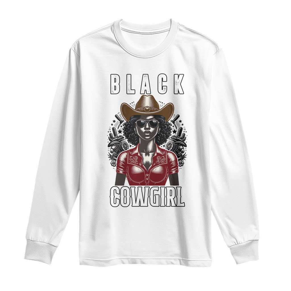 Black Cowgirl Rodeo Long Sleeve Shirt African American Western Country Texas TS14 White Print Your Wear