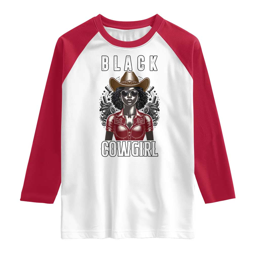 Black Cowgirl Rodeo Raglan Shirt African American Western Country Texas TS14 White Red Print Your Wear