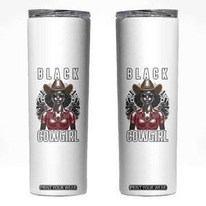 Black Cowgirl Rodeo Skinny Tumbler African American Western Country Texas TS14 White Print Your Wear