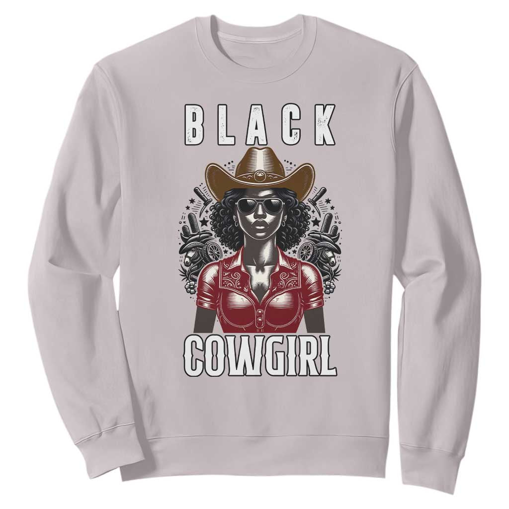 Black Cowgirl Rodeo Sweatshirt African American Western Country Texas TS14 Ice Gray Print Your Wear