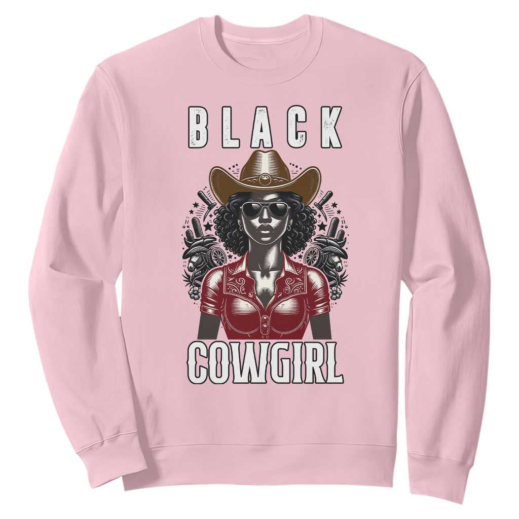 Black Cowgirl Rodeo Sweatshirt African American Western Country Texas TS14 Light Pink Print Your Wear