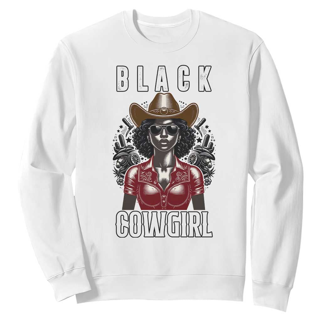 Black Cowgirl Rodeo Sweatshirt African American Western Country Texas TS14 White Print Your Wear
