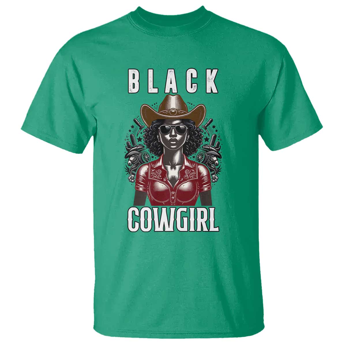 Black Cowgirl Rodeo T Shirt African American Western Country Texas TS14 Irish Green Print Your Wear