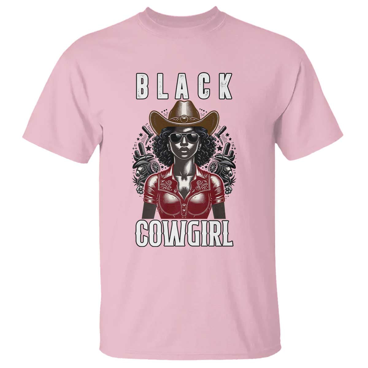 Black Cowgirl Rodeo T Shirt African American Western Country Texas TS14 Light Pink Print Your Wear