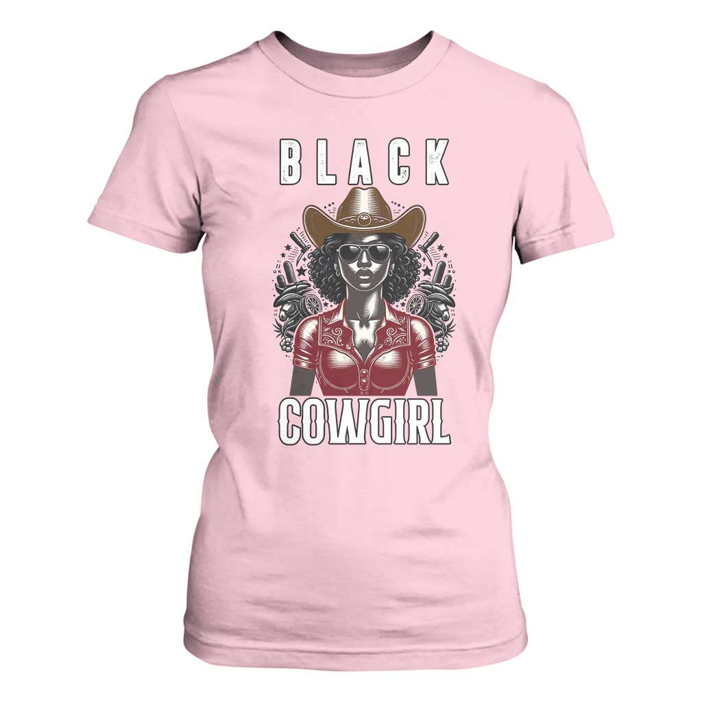 Black Cowgirl Rodeo T Shirt For Women African American Western Country Texas TS14 Light Pink Print Your Wear