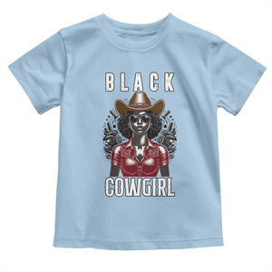 Black Cowgirl Rodeo Toddler T Shirt African American Western Country Texas TS14 Light Blue Print Your Wear