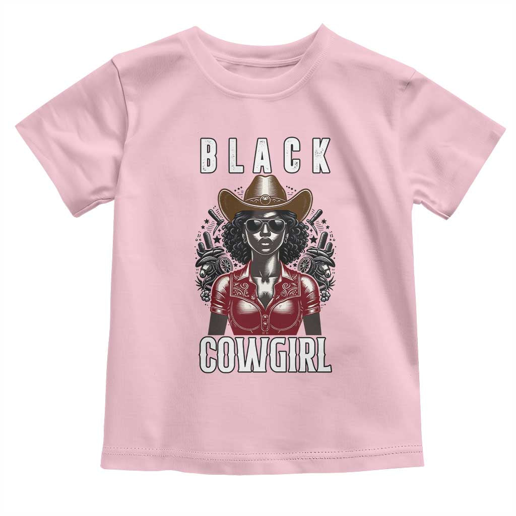Black Cowgirl Rodeo Toddler T Shirt African American Western Country Texas TS14 Light Pink Print Your Wear