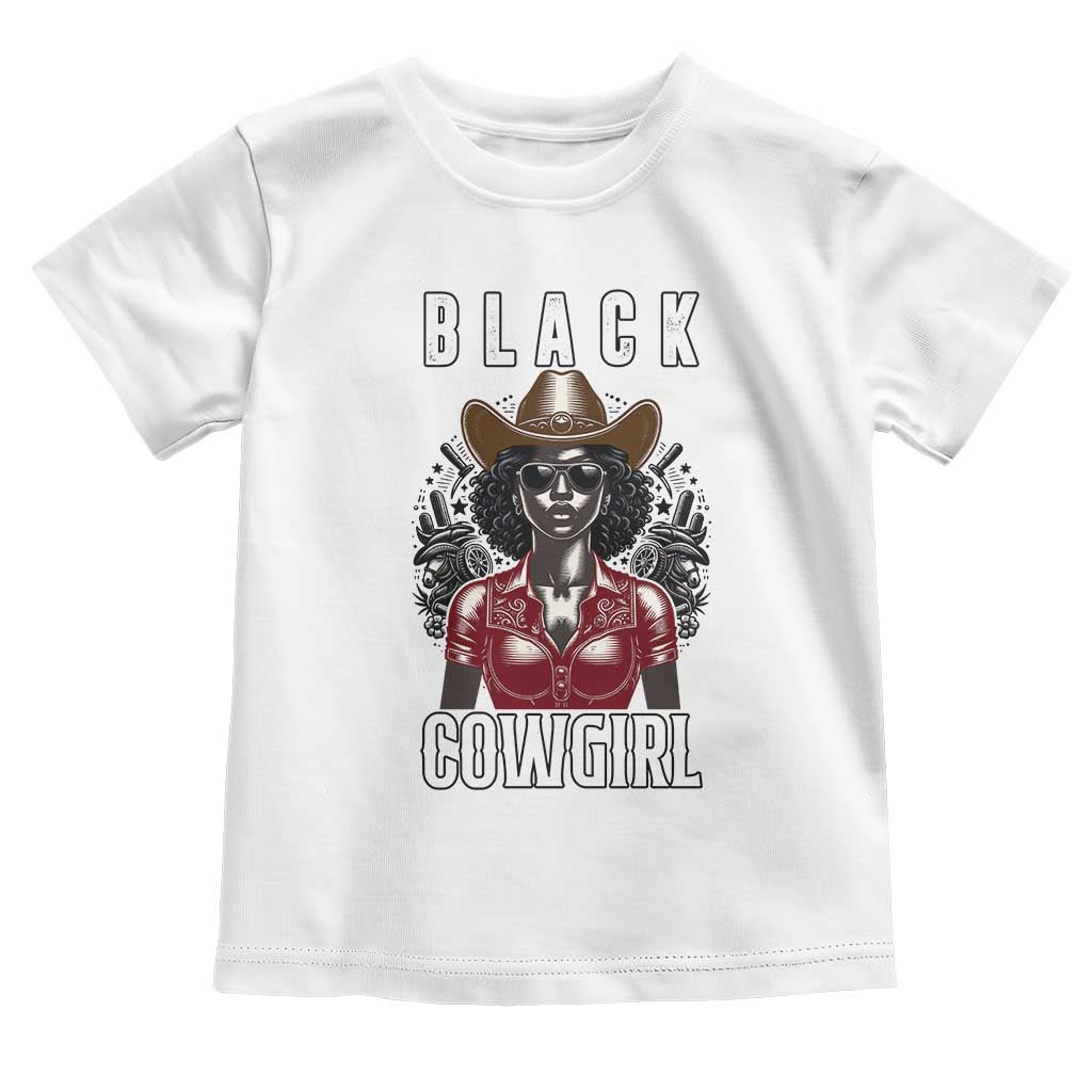 Black Cowgirl Rodeo Toddler T Shirt African American Western Country Texas TS14 White Print Your Wear