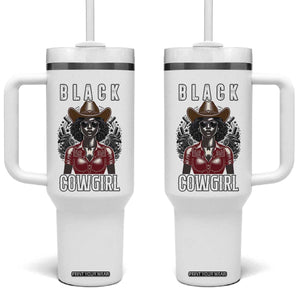 Black Cowgirl Rodeo Tumbler With Handle African American Western Country Texas TS14 One Size: 40 oz White Print Your Wear