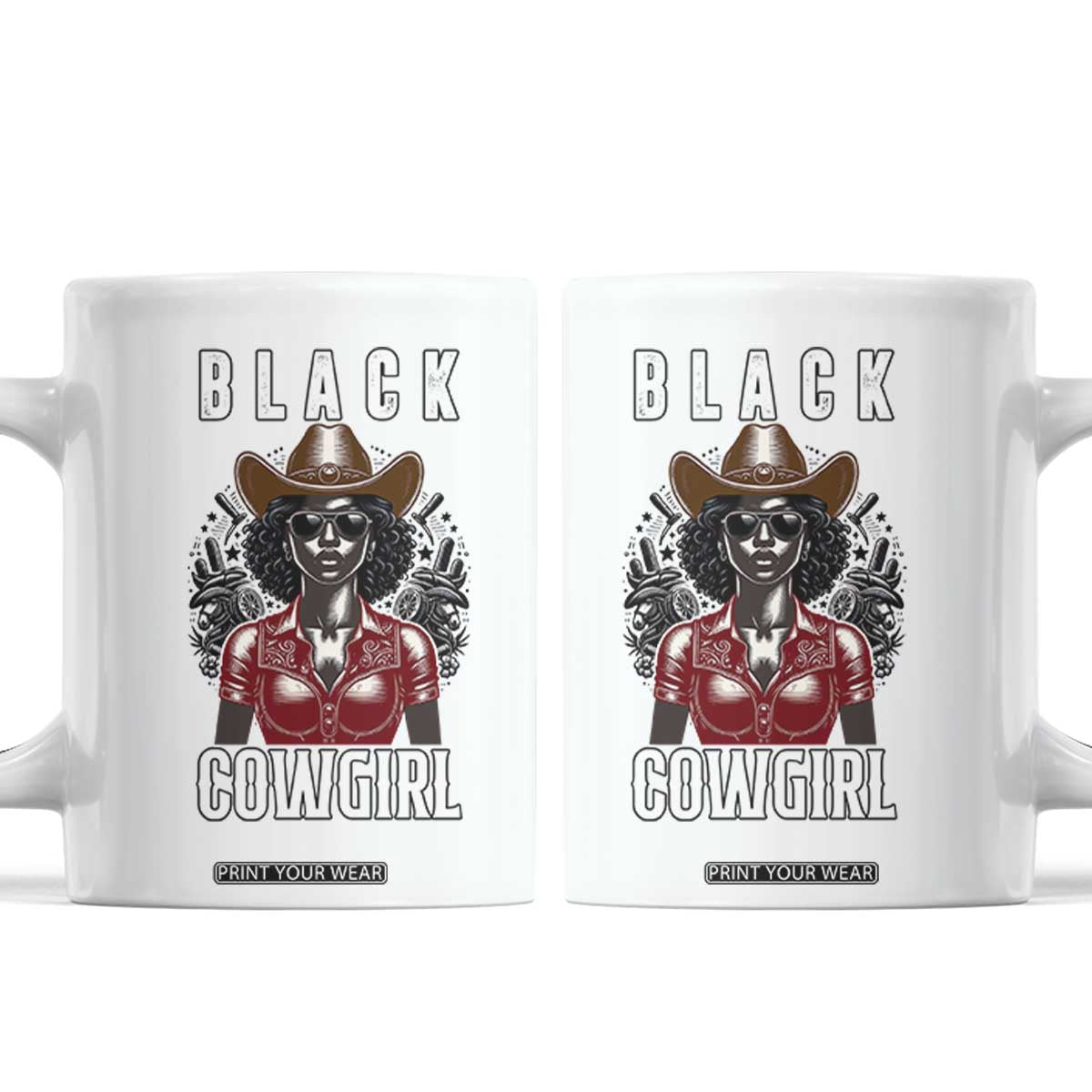 Black Cowgirl Rodeo Coffee Mug African American Western Country Texas TS14 White Print Your Wear