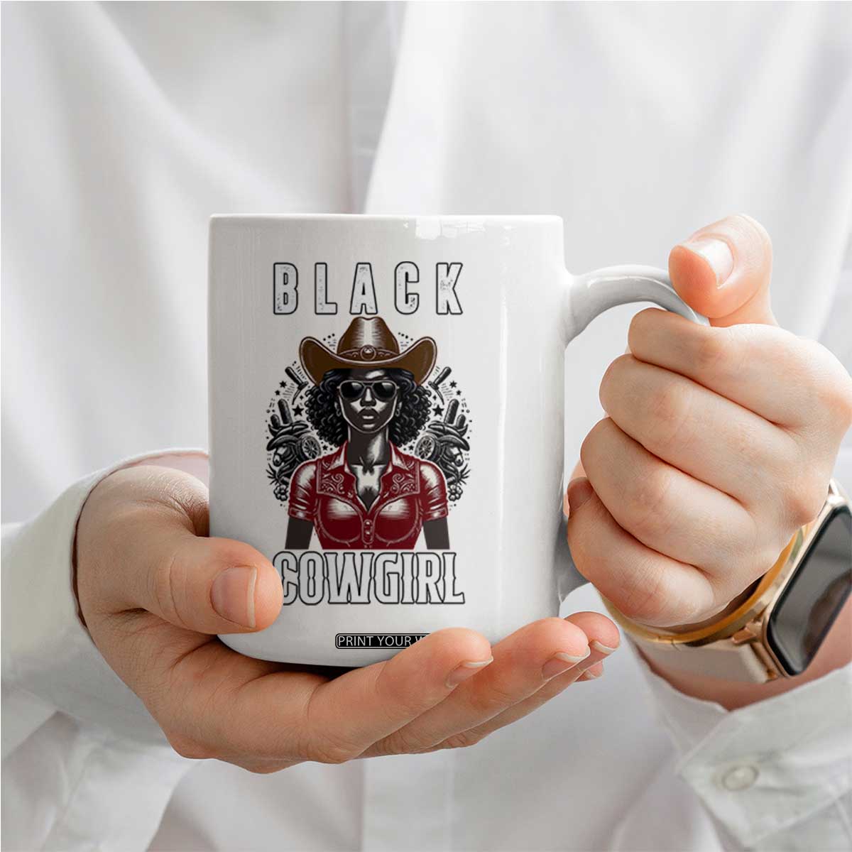 Black Cowgirl Rodeo Coffee Mug African American Western Country Texas TS14 Print Your Wear