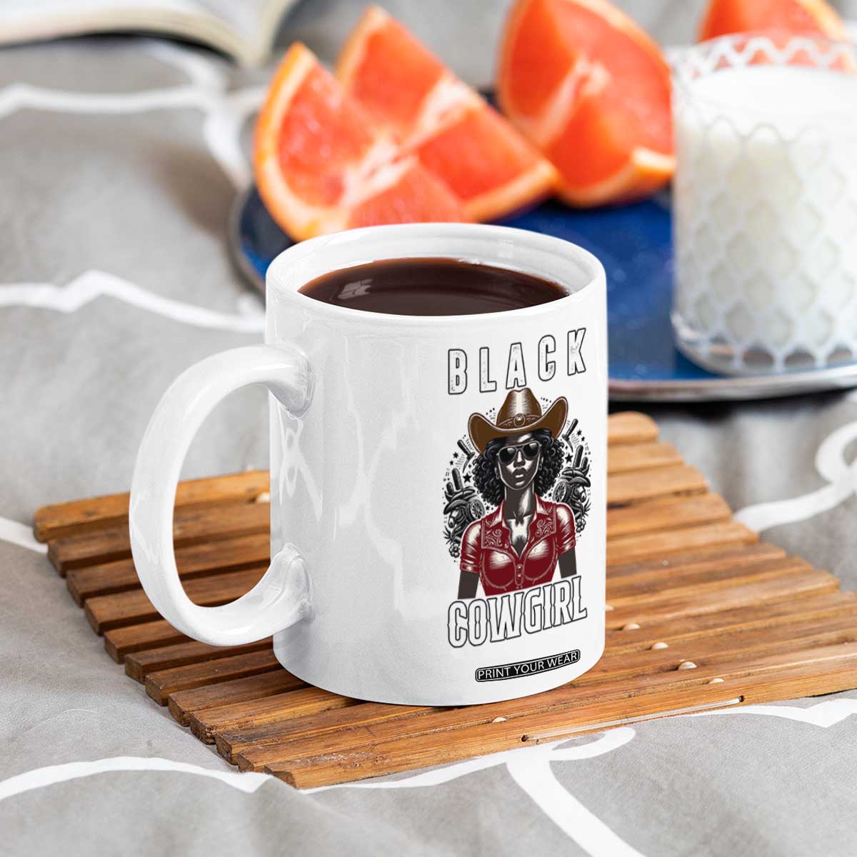 Black Cowgirl Rodeo Coffee Mug African American Western Country Texas TS14 Print Your Wear