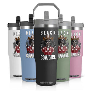 Black Cowgirl Rodeo Flip Straw Tumbler African American Western Country Texas TS14 Print Your Wear