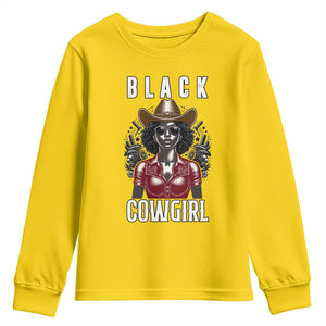 Black Cowgirl Rodeo Youth Sweatshirt African American Western Country Texas TS14 Daisy Print Your Wear