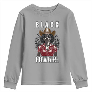 Black Cowgirl Rodeo Youth Sweatshirt African American Western Country Texas TS14 Sport Gray Print Your Wear