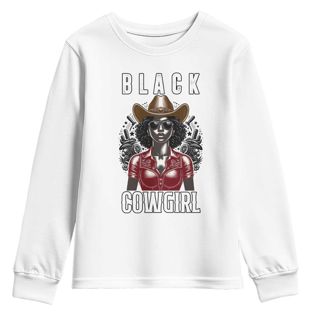 Black Cowgirl Rodeo Youth Sweatshirt African American Western Country Texas TS14 White Print Your Wear