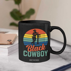 Black Cowboy Sunset Coffee Mug Western Rodeo Cross TS14 Print Your Wear