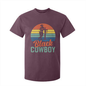 Black Cowboy Sunset T Shirt For Kid Western Rodeo Cross TS14 Maroon Print Your Wear