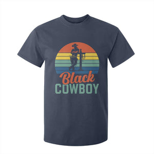 Black Cowboy Sunset T Shirt For Kid Western Rodeo Cross TS14 Navy Print Your Wear