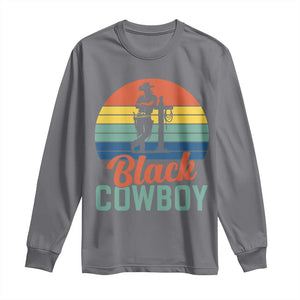 Black Cowboy Sunset Long Sleeve Shirt Western Rodeo Cross TS14 Charcoal Print Your Wear
