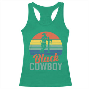 Black Cowboy Sunset Racerback Tank Top Western Rodeo Cross TS14 Irish Green Print Your Wear