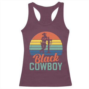 Black Cowboy Sunset Racerback Tank Top Western Rodeo Cross TS14 Maroon Print Your Wear