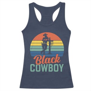 Black Cowboy Sunset Racerback Tank Top Western Rodeo Cross TS14 Navy Print Your Wear