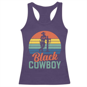 Black Cowboy Sunset Racerback Tank Top Western Rodeo Cross TS14 Purple Print Your Wear