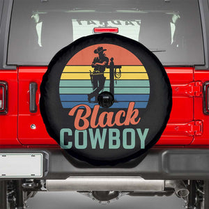 Black Cowboy Sunset Spare Tire Cover Western Rodeo Cross TS14 Black Print Your Wear