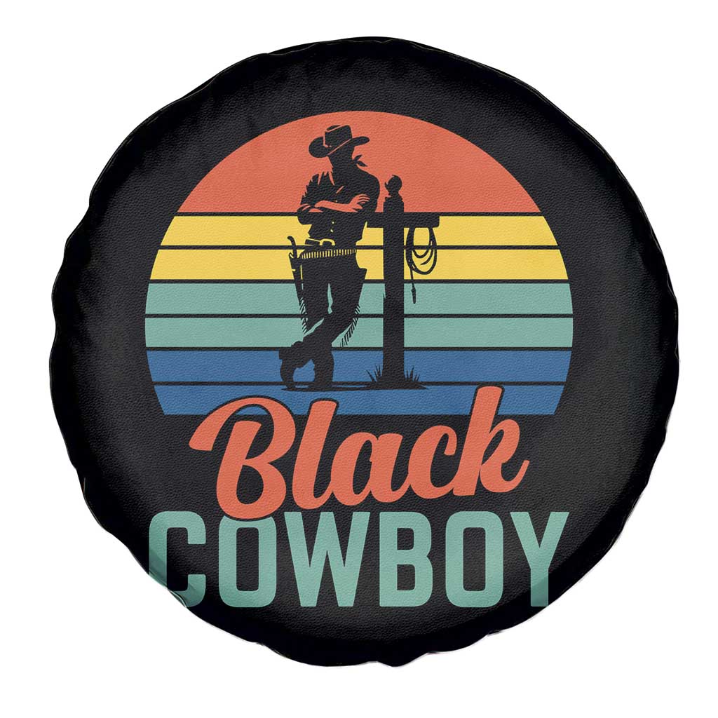 Black Cowboy Sunset Spare Tire Cover Western Rodeo Cross TS14 Print Your Wear