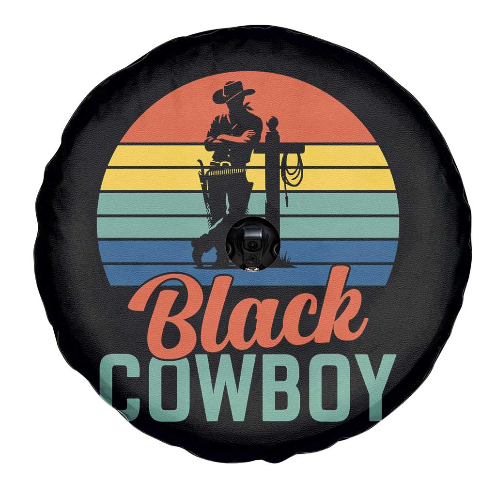 Black Cowboy Sunset Spare Tire Cover Western Rodeo Cross TS14 Print Your Wear
