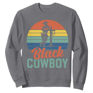 Black Cowboy Sunset Sweatshirt Western Rodeo Cross TS14 Charcoal Print Your Wear