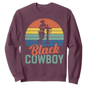 Black Cowboy Sunset Sweatshirt Western Rodeo Cross TS14 Maroon Print Your Wear