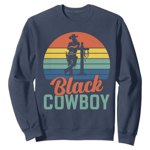 Black Cowboy Sunset Sweatshirt Western Rodeo Cross TS14 Navy Print Your Wear