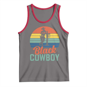 Black Cowboy Sunset Tank Top Western Rodeo Cross TS14 Deep Heather Red Print Your Wear