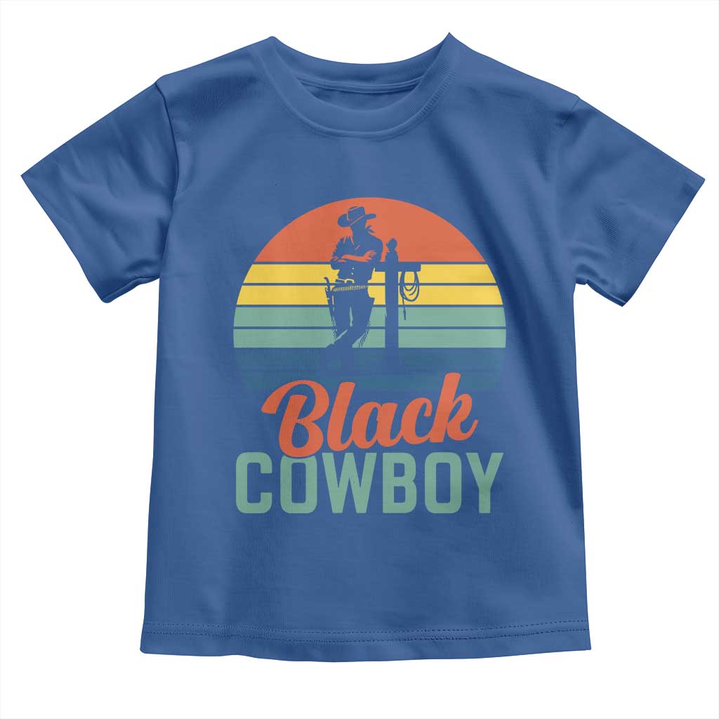 Black Cowboy Sunset Toddler T Shirt Western Rodeo Cross TS14 Royal Blue Print Your Wear