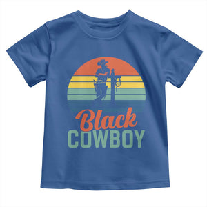Black Cowboy Sunset Toddler T Shirt Western Rodeo Cross TS14 Royal Blue Print Your Wear