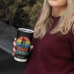 Black Cowboy Sunset Tumbler Cup Western Rodeo Cross TS14 Print Your Wear