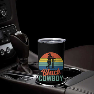 Black Cowboy Sunset Tumbler Cup Western Rodeo Cross TS14 Print Your Wear