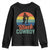 Black Cowboy Sunset Youth Sweatshirt Western Rodeo Cross TS14 Black Print Your Wear