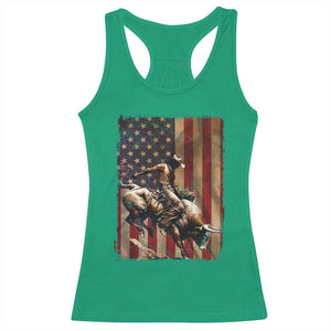 Black Cowboy Bull Rider Racerback Tank Top Western Rodeo Patriotic American Flag TS14 Irish Green Print Your Wear