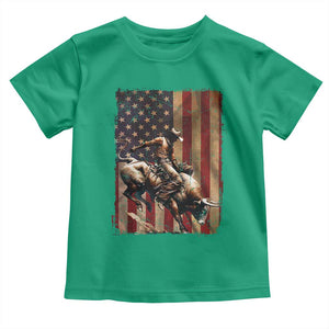 Black Cowboy Bull Rider Toddler T Shirt Western Rodeo Patriotic American Flag TS14 Irish Green Print Your Wear