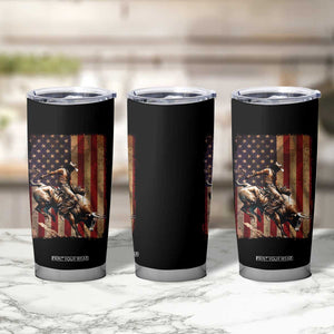 Black Cowboy Bull Rider Tumbler Cup Western Rodeo Patriotic American Flag TS14 Print Your Wear