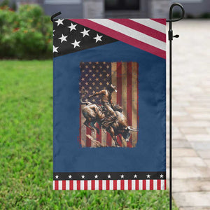 Black Cowboy Bull Rider Garden Flag Western Rodeo Patriotic American Flag TS14 Classic Blue Black Print Your Wear