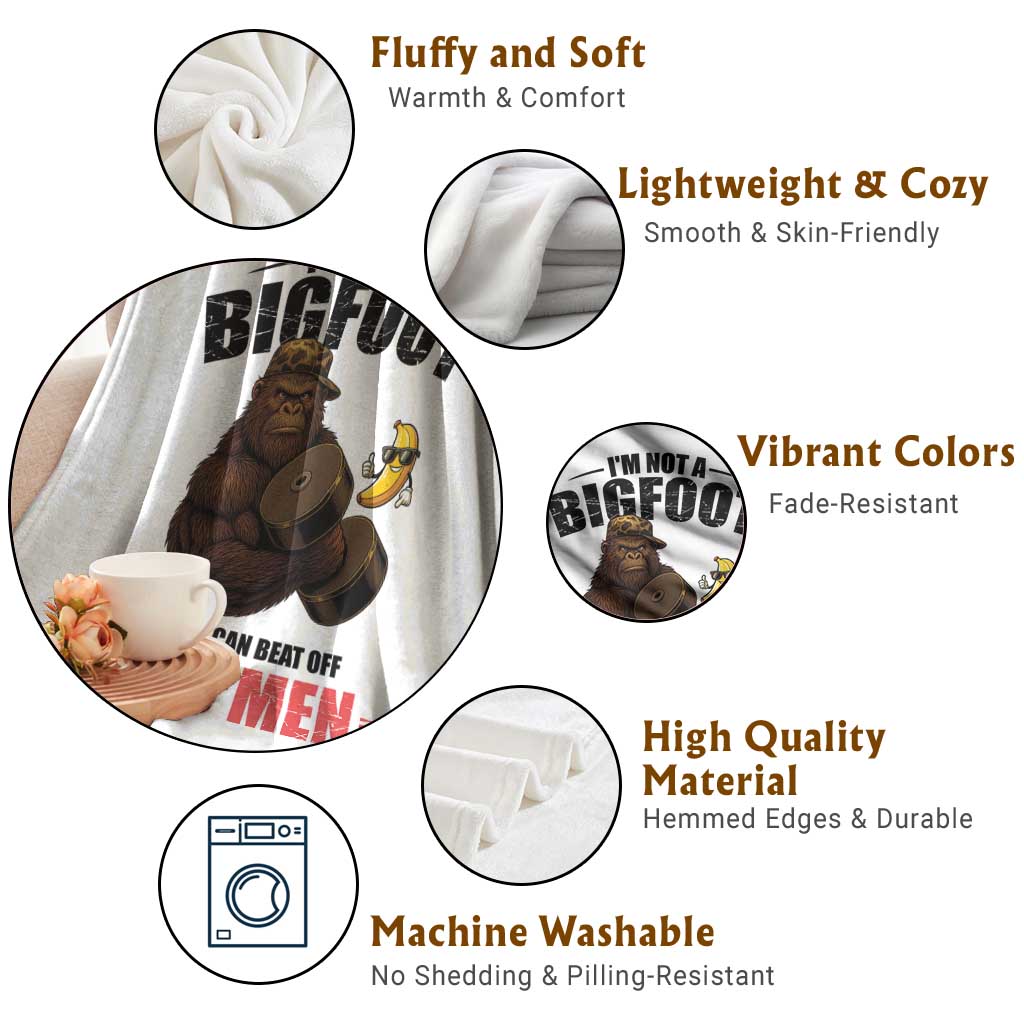 Funny Bigfoot Gym Throw Blanket I Am Not A Bigfoot But I Can Beat Off 100 Men TS14 Print Your Wear